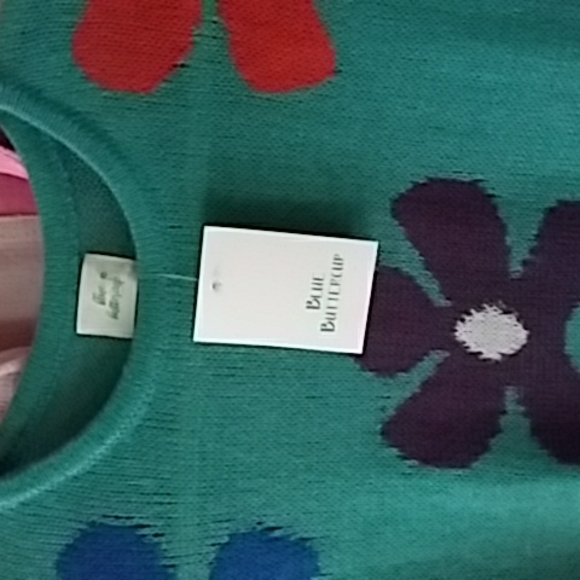 New with tag  groovy flowers sweater size smallby blue buttercup - Picture 3 of 4